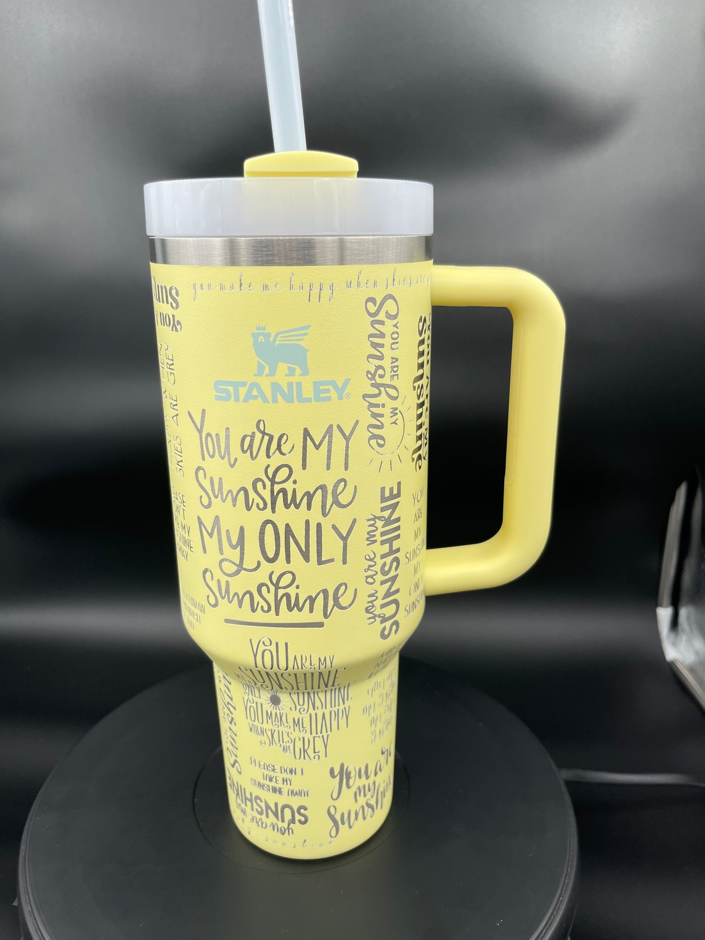 Custom laser engraved Stanley tumbler