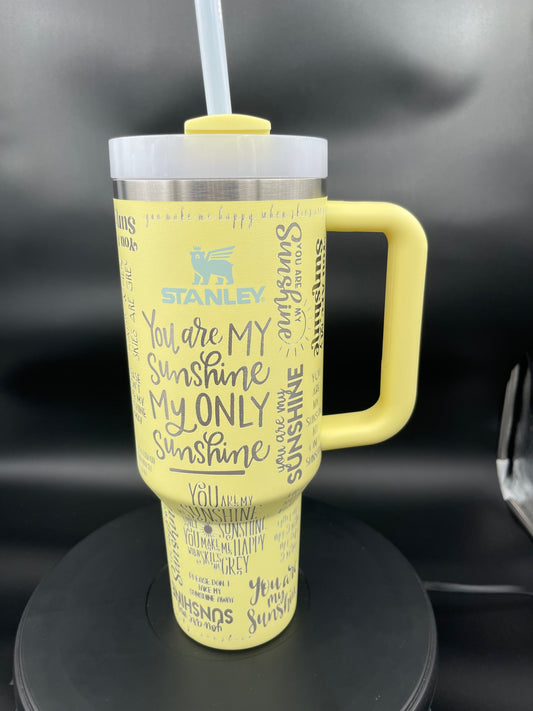 Custom laser engraved Stanley tumbler